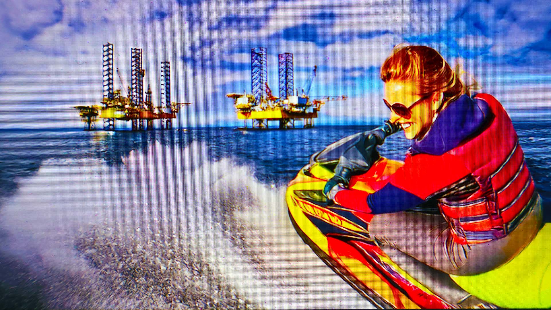 Cliente du Vantra profitant d'une activité jetski